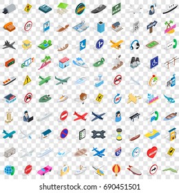 100 navigation icons set in isometric 3d style for any design vector illustration