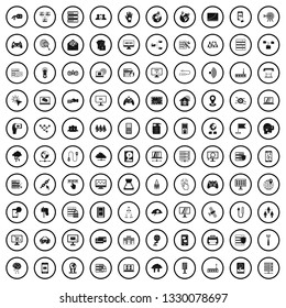 100 network icons set in simple style for any design vector illustration