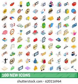 100 new icons set in isometric 3d style for any design vector illustration