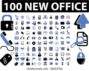 100 new office signs. vector
