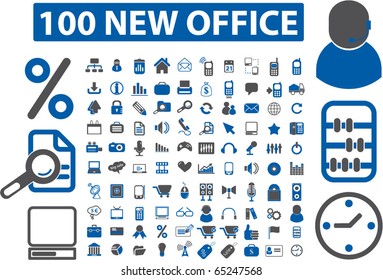 100 new office signs. vector