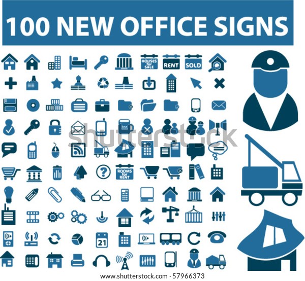 100 new office signs.\
vector