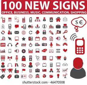 100 nuevos signos. vector