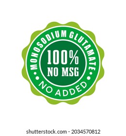 100% No MSG Badge Label Seal Sticker Logo Design