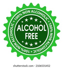 100% Non-alcoholic drink label for wine, beer, and cocktail.
