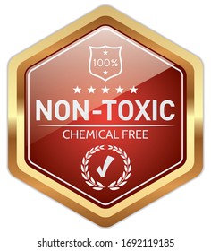 100% Non-Toxic. Chemical Free Icon.