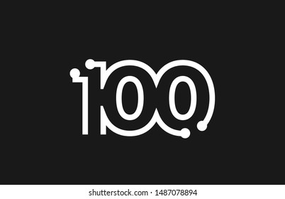 100 Number Black White Logo Design Stock Vector (Royalty Free ...