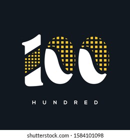 100 number logo check design digit vector template