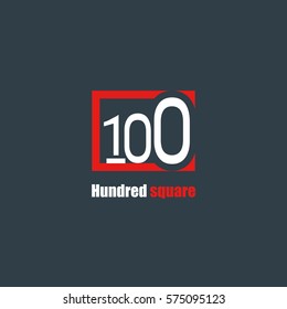 100 Number logo design vector element