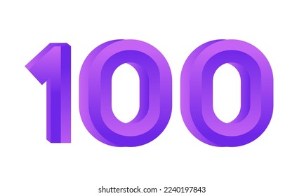 100 Number New Fresh Purple Business Logo