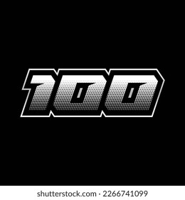 100 Number Speed Logo Design Template Inspiration, Vector Illustration For Sticker, Racing.