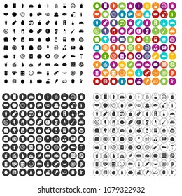 100 nutrition icons set vector in 4 variant for any web design isolated on white