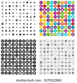 100 oceanologist icons set vector in 4 variant for any web design isolated on white