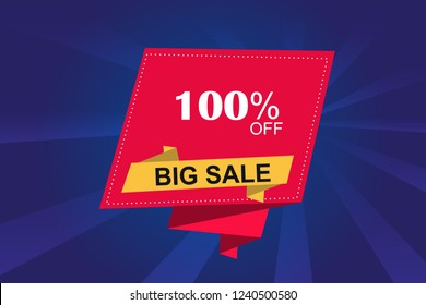 100% off discount promotion sale,  sale promo marketing.