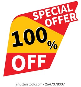 100% de desconto livre ilustração vetor, oferta venda banner, grande negócio oferecer design em tipografia, vetor em fundo transparente