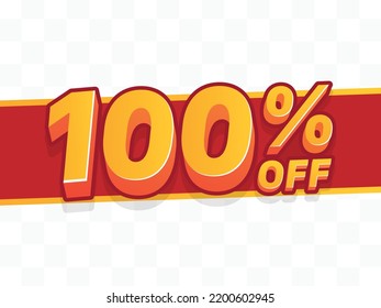 100% off. Off 100 percent. Sales concept. 3d illustration.