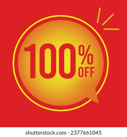 100% OFF, Super Discount. Discount Promotion Special Offer, 100% Discount, special offer. Red balloon banner template