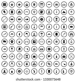 100 offence icons set in simple style for any design vector illustration