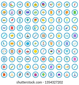 100 office document icons set in cartoon style for any design vector illustration