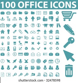 100 office icons. vector