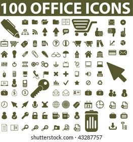 100 office icons. vector