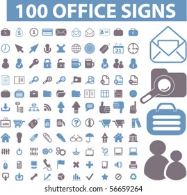 100 carteles de oficina. vector