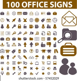 100 carteles de oficina. vectorial