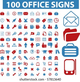 100 carteles de oficina. vector
