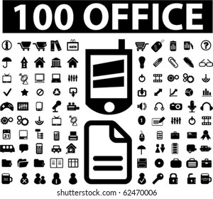 100 office signs. vector