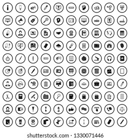 100 office work icons set in simple style for any design vector illustration