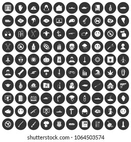 100 oppression icons set in simple style white on black circle color isolated on white background vector illustration