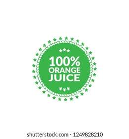 100% orange jujce emblem, label, badge,sticker. premium quality package label. vintage stamp. 