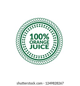 100% orange jujce emblem, label, badge,sticker. premium quality package label. vintage stamp. 