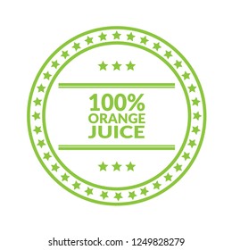 100% orange jujce emblem, label, badge,sticker. premium quality package label. vintage stamp. 