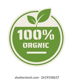 100% Bio-Plakette, Aufkleber - Vektorgrafik