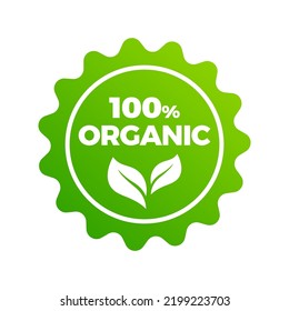 100% organic badge vector illustration logo icon clipart