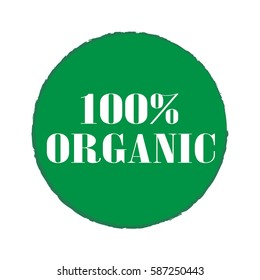100% Organic badges and stickers design