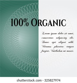100% Organic banner or card