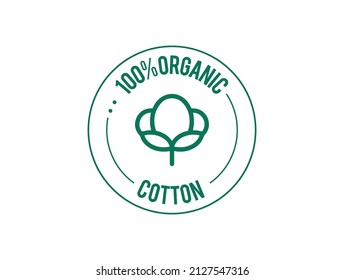 100% organic cotton icon vector illustration