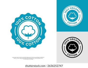 100% organic cotton logo badge. Suitable for textile, business, information and product label