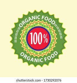 100 % organic food  label is a piece of paper,plastic film,cloth,metal or other material affixed to a container or product.
