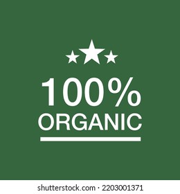 100% organic food vector symbol