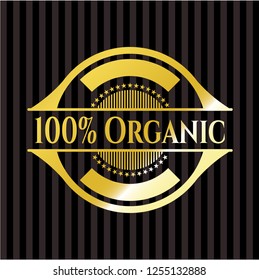 100% Organic gold emblem