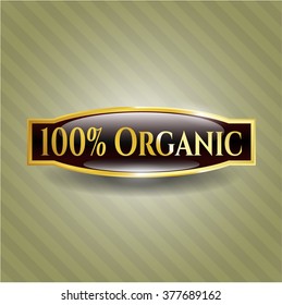 100% Organic golden badge