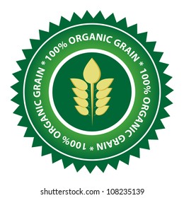 100% Organic grain label.