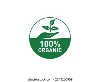 100 % organische Ikone, Vektorgrafik 