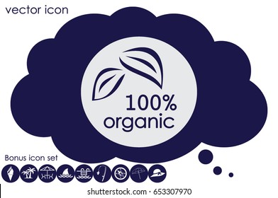 100% organic icon vector illustration eps10