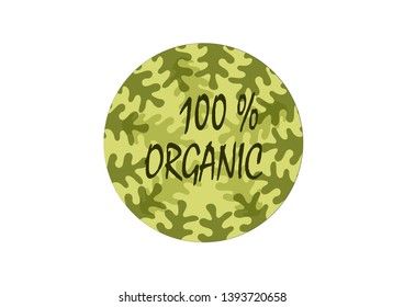 100 % organic inscription on leaves