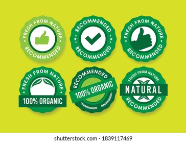 Plantilla vectorial de etiqueta orgánica al 100%.