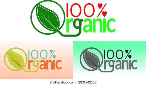 100 % Organic Logo EPS 10 vector